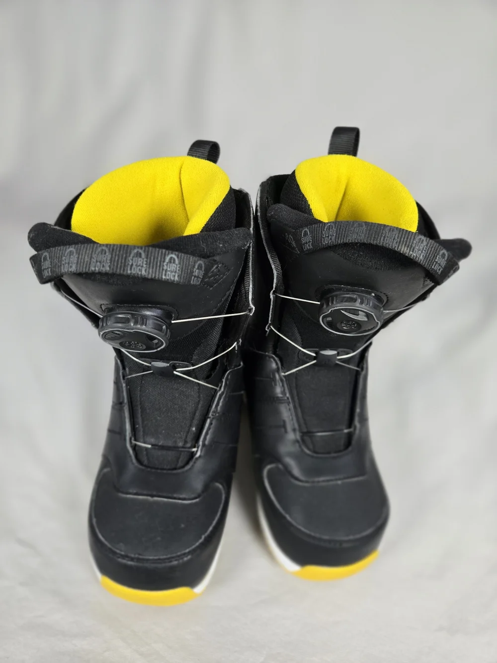 Salomon Kids Launch BOA Jr Snowboard Boots Black Yellow Size 13K